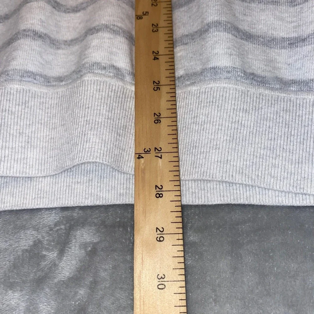GAP Men's‎ XXL Grey Striped V Neck Sweater Long Sleeve Cotton Blend